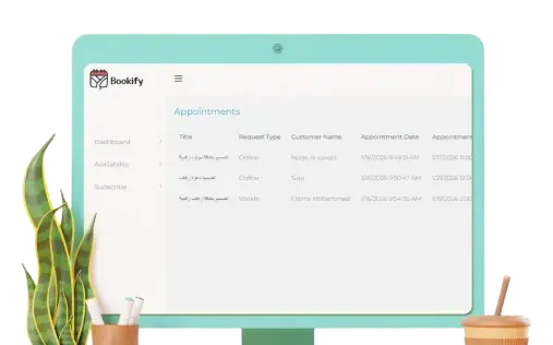 لوحة تحكم Bookify للأعمال